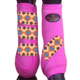 Large Hilason H. Medicine Sports Boots Rear Hind Leg Pink Aztec – by Hilason – Cowboy and equestrian accessories
