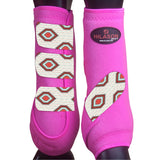 Hilason Horse Medicine Sports Boots Rear Hind Leg Pink Grey
