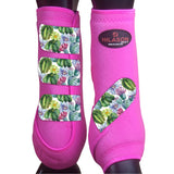 Hilason Horse Medicine Sports Boots Rear Hind Leg Pink