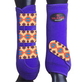 Small Hilason Horse Medicine Sports Boots Front Leg Purple Aztec