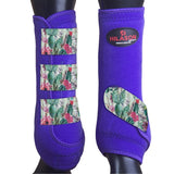 Large Hilason H. Medicine Sports Boots Front Leg Purple Cactus Flower by Hilason – Cowboy and equestrian accessories