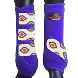 Hilason Horse Medicine Sports Boots Front Leg Purple Grey