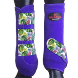 L - Hilason Horse Medicine Sports Boots Rear Hind Leg Purple