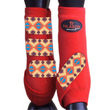 Large Hilason Horse Medicine Sports Boots Rear Hind Leg Red Aztec