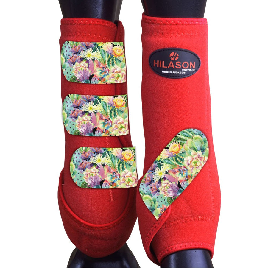 L - Hilason H. Medicine Sports Boots Rear Hind Leg Red by Hilason – Cowboy and equestrian accessories