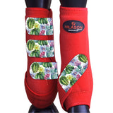 L - Hilason Horse Medicine Sports Boots Rear Hind Leg Red