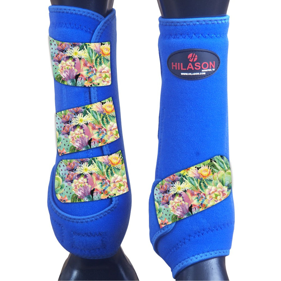 Hilason H. Medicine Sports Boots Front Leg Royal Blooming Cactus – by Hilason – Cowboy and equestrian accessories