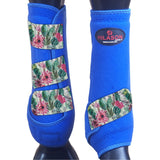 Large Hilason H. Medicine Sports Boots Front Leg Royal Cactus Flower – by Hilason – Cowboy and equestrian accessories