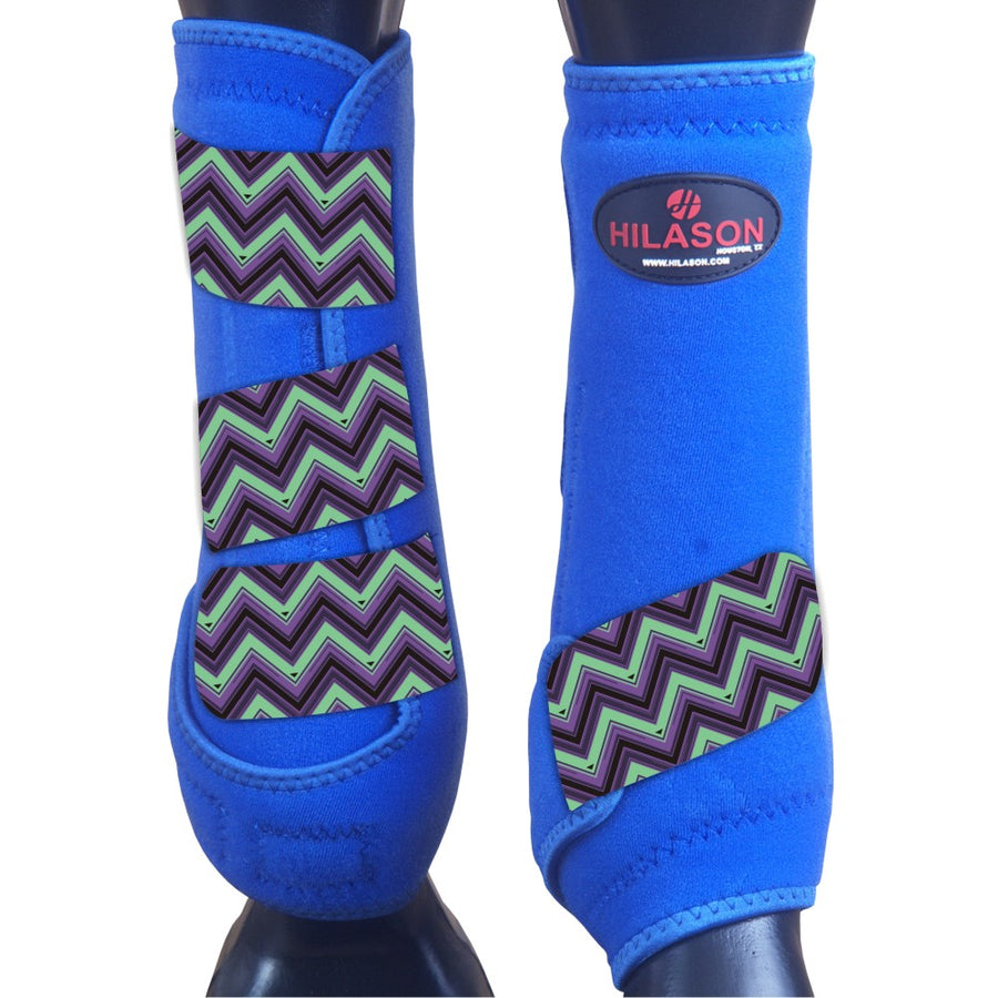 Hilason H. Medicine Sports Boots Front Leg Royal Chevron by Hilason – Cowboy and equestrian accessories