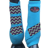 Hilason Horse Medicine Sports Boots Rear Hind Leg Turquoise Chevron