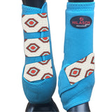 Hilason Horse Medicine Sports Boots Rear Hind Leg Turquoise Grey