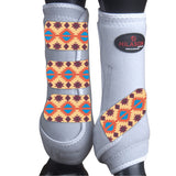 Hilason Horse Medicine Sports Boots Front Leg White Aztec