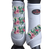 L - Hilason Horse Medicine Sports Boots Rear Hind Leg White