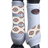 Hilason Horse Medicine Sports Boots Rear Hind Leg White Grey