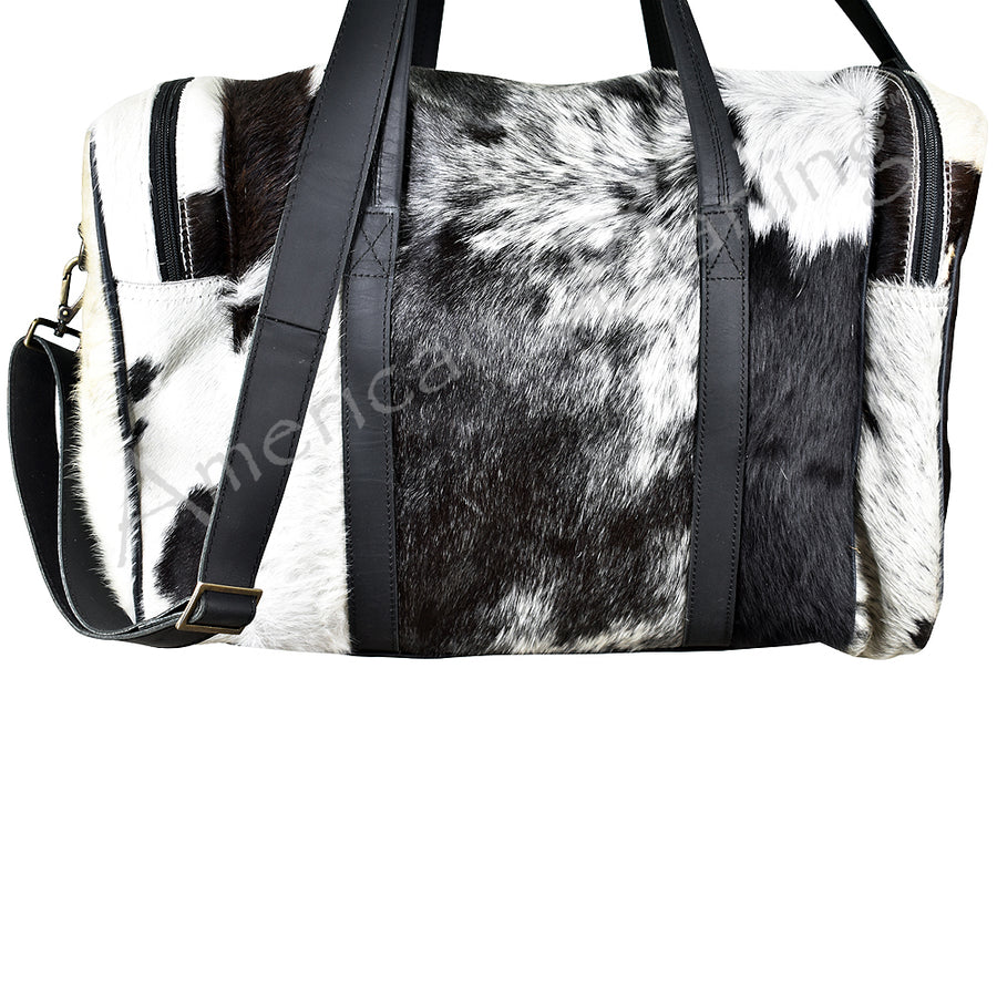 American Darling Duffel Bag - Handcrafted Hair-On Cowhide and Genuine Leather Travel Bag - Uhorse
