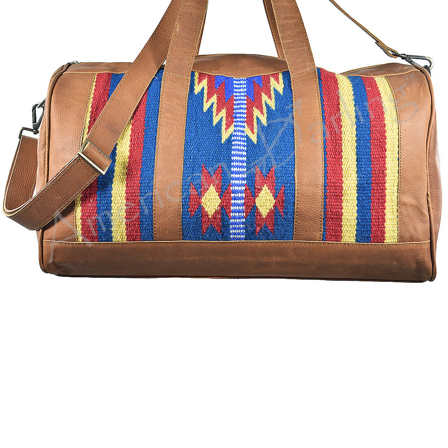 American Darling Duffel Bag - Handcrafted Saddle Blanket and Full Grain Leather Travel Bag - Uhorse