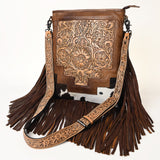 American Darling Messenger Hand Tooled Hair On Genuine Leather Women Bag Western Handbag Purse