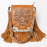 American Darling Messenger Hand Tooled Hair On Genuine Leather Women Bag Western Handbag Purse