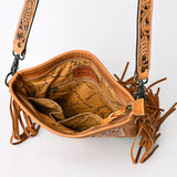 American Darling Messenger Hand Tooled Hair On Genuine Leather Women Bag Western Handbag Purse