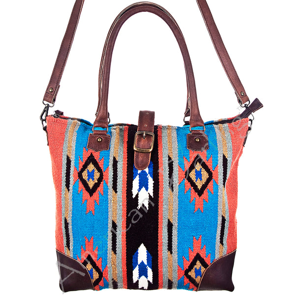 American Darling ADBG267 Tote Saddle Blanket Genuine Leather Women Bag by Hilason – Cowboy and equestrian accessories