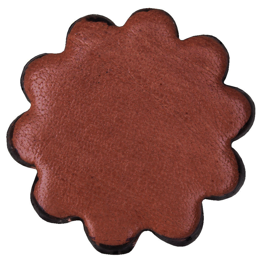 1" Hilason Plain Scalloped Leather Rosette Concho Saddle Mahogany
