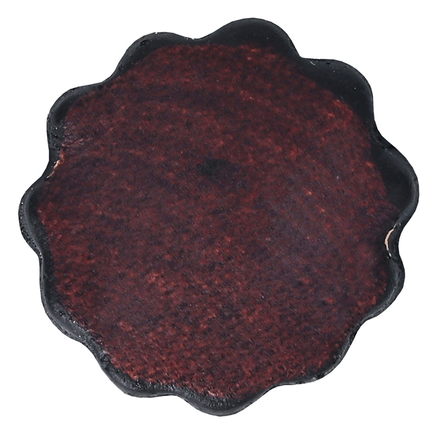 1" Hilason Plain Scalloped Leather Rosette Concho Saddle Dark Brown
