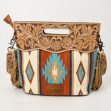 American Darling ADBG287 Clutch Hand Tooled Saddle Blanket Genuine Leather Women Bag Western Handbag Purse