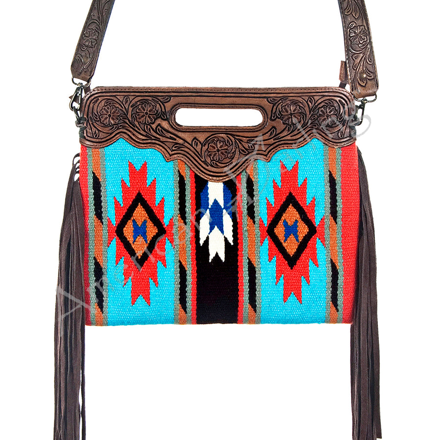 ADBG288 American Darling Hand Tooled Saddle Blanket Genuine Leather by Hilason – Cowboy and equestrian accessories