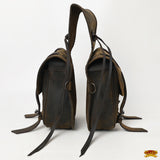 Hilason Soft Leather Horse Saddle Bag Dark Brown
