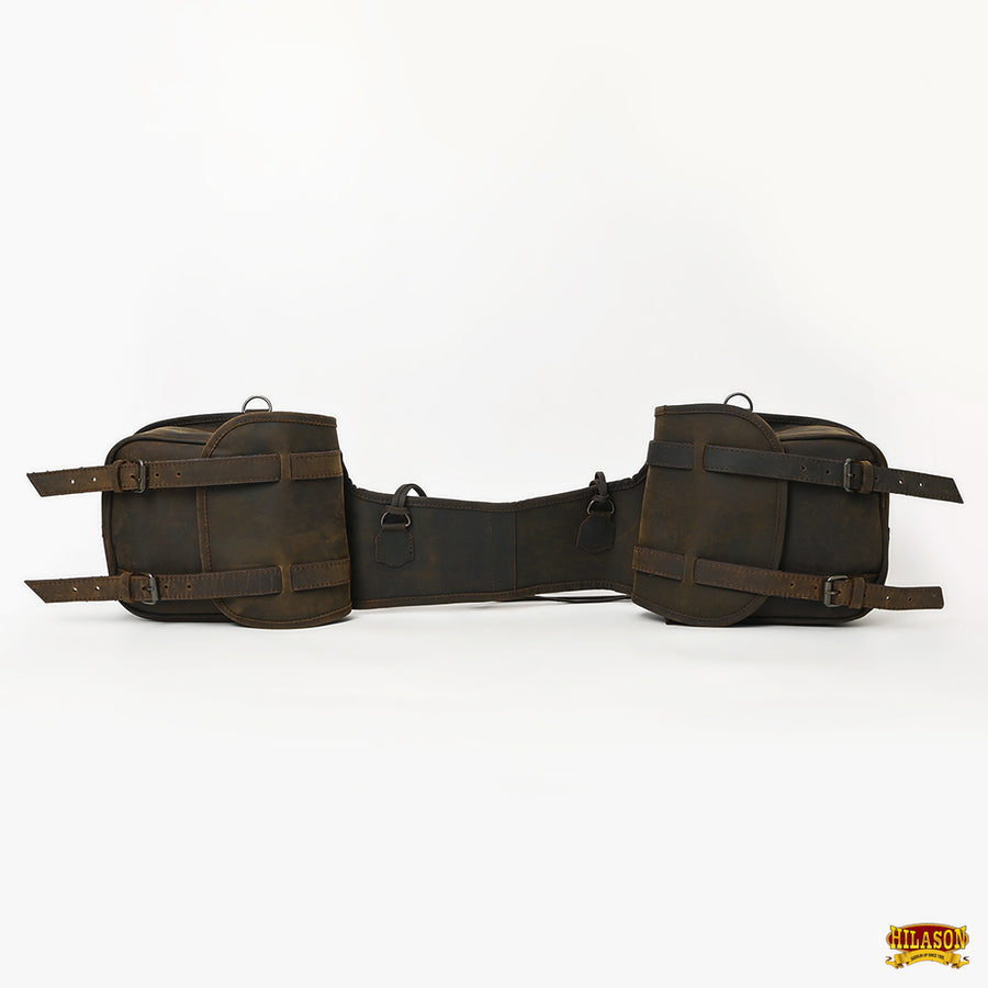 HILASON Soft Leather Horse Saddle Bag Dark Brown | Equestrian Western Adjustable Closure
