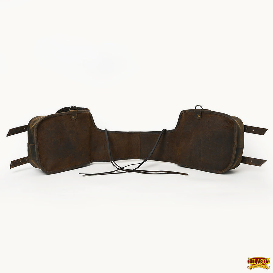 HILASON Soft Leather Horse Saddle Bag Dark Brown | Equestrian Western Adjustable Closure