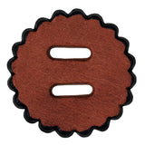 1" Hilason Slotted Scalloped Leather Rosette Concho Saddle Mahogany