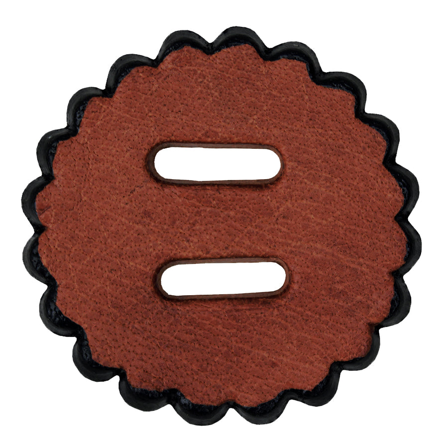 1" Hilason Slotted Scalloped Leather Rosette Concho Saddle Mahogany 18 piece - Uhorse