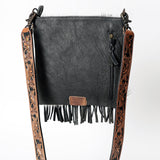 American Darling ADBGS172BKW Cross Body Hand Tooled Hair On Genuine Leather Women Bag Western Handbag Purse