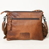 American Darling Western Small Crossbody Bag – Genuine Hair-On Cowhide Leather with Fringes, Adjustable Strap, Handcrafted in Texas