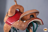 HILASON Western Horse Treeless Trail Barrel American Leather Saddle| Horse Saddle | Western Saddle | Treeless Saddle | Saddle for Horses | Horse Leather Saddle