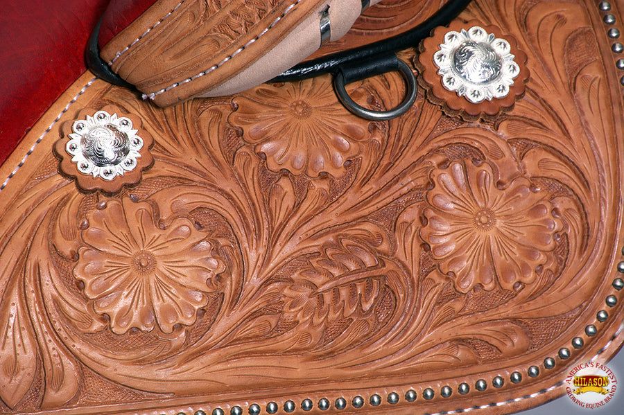 HILASON Western Horse Treeless Trail Barrel American Leather Saddle| Saddle | for Horses