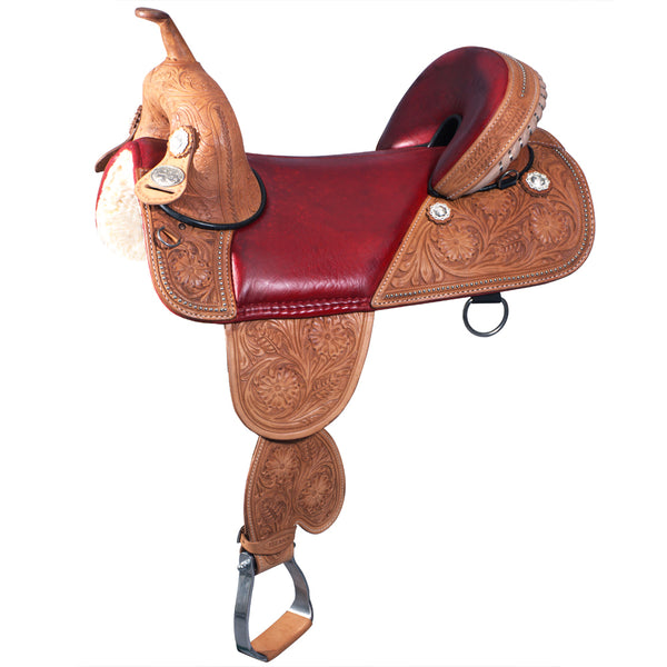 Hilason Western Horse Treeless Trail Barrel American Leather Saddle - Uhorse
