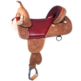 Hilason Western Horse Treeless Trail Barrel American Leather Saddle - Uhorse