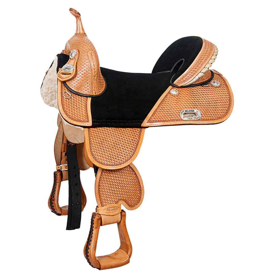 HILASON Western Horse Saddle Treeless American Leather Trail Barrel Tack | for Horses