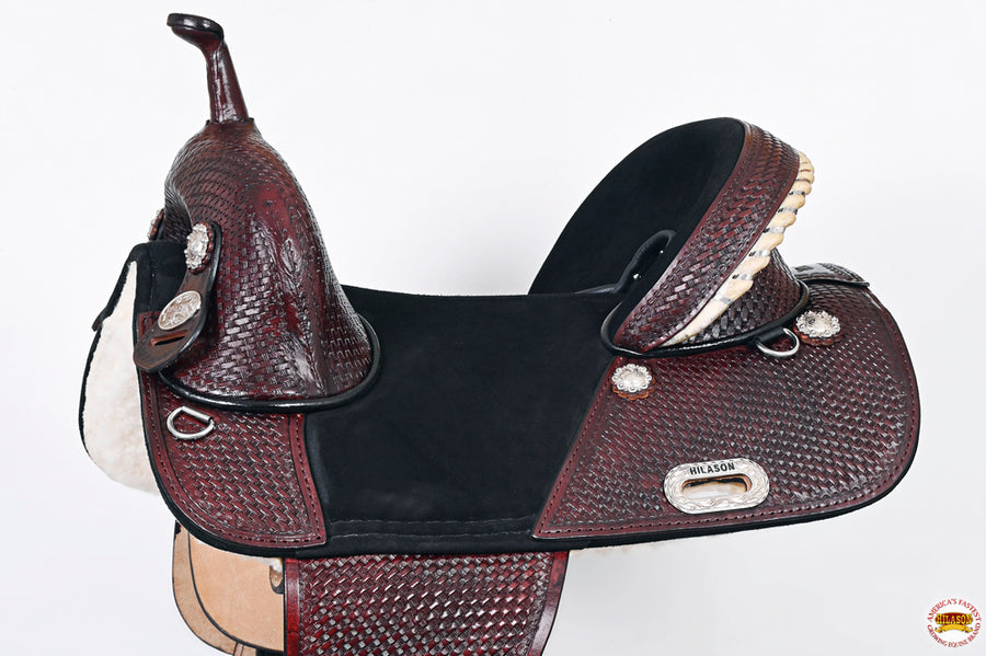 HILASON Western Horse Saddle Treeless Genuine American Leather Trail Tack | for Horses