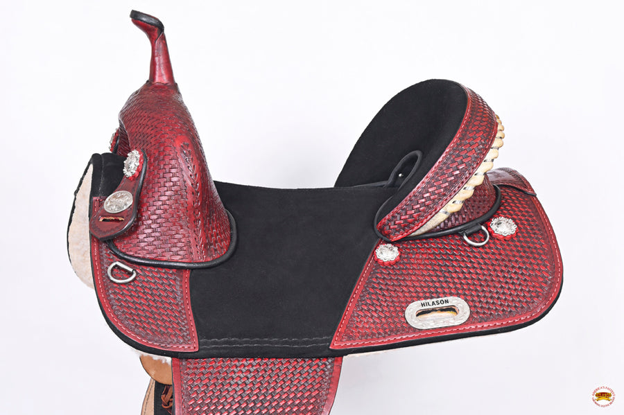HILASON Western Horse Saddle Treeless American Leather Trail Barrel Tack | for Horses