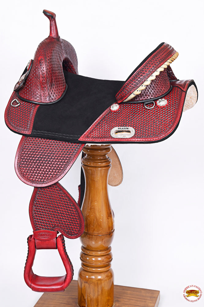 HILASON Western Horse Saddle Treeless American Leather Trail Barrel Tack | for Horses