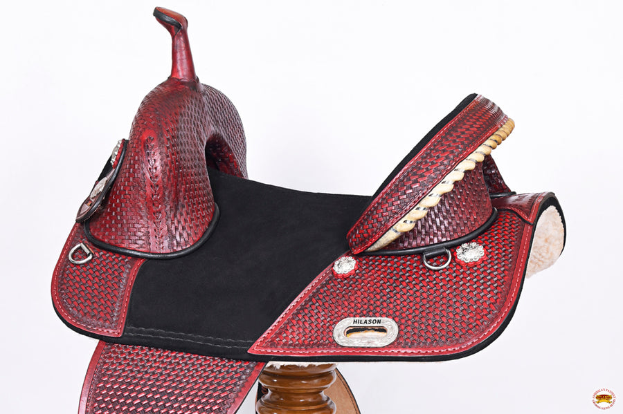 HILASON Western Horse Saddle Treeless American Leather Trail Barrel Tack | for Horses