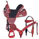 Western Horse Saddle Hilason Treeless American Leather Trail Barrel Tack - Uhorse