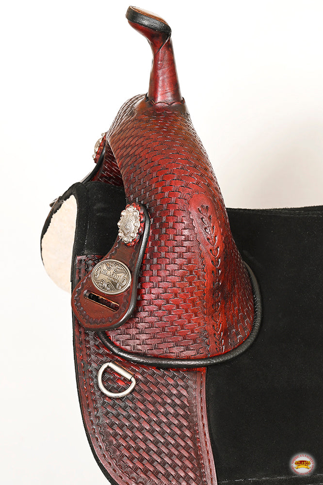 HILASON Treeless Trail Barrel American Leather Saddle Tack Set | Horse Western for Horses
