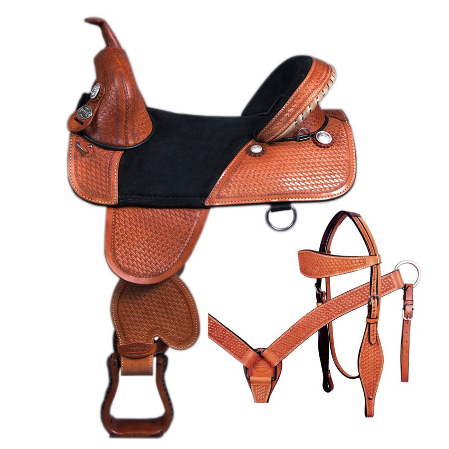 Hilason Western Horse Treeless Trail Barrel American Leather Saddle Tack - Uhorse