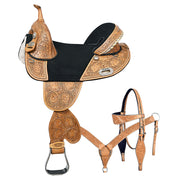 HILASON Western Horse Saddle Treeless American Leather Trail Barrel Tack | for Horses