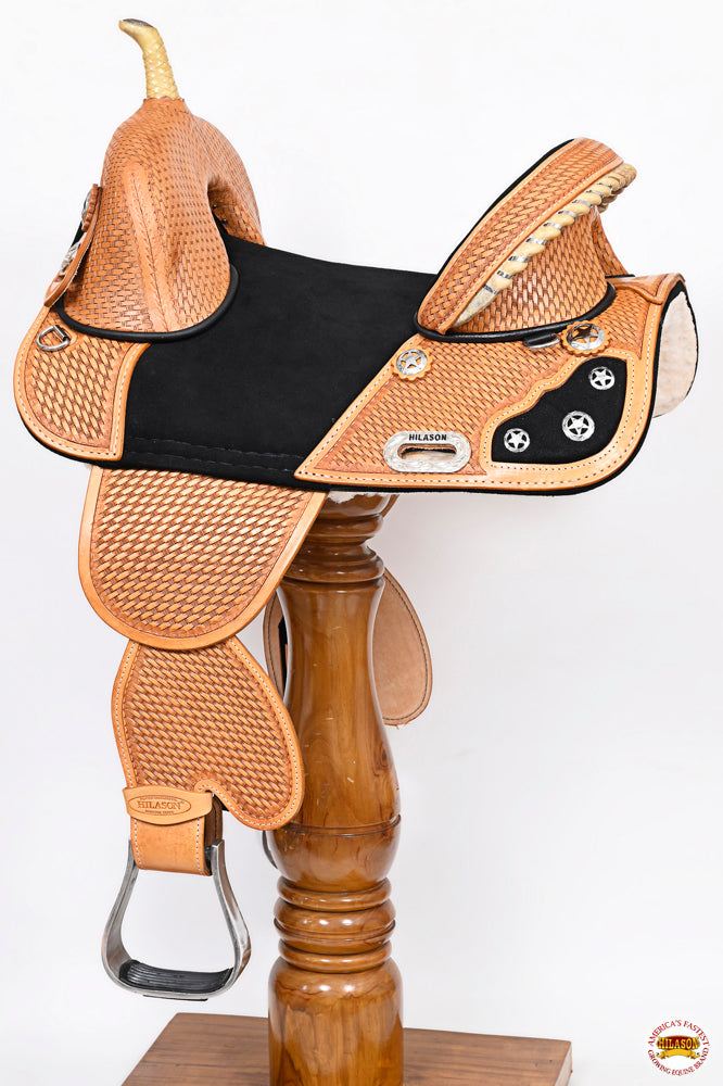 HILASON Western Horse Saddle Treeless American Leather Trail Barrel Tack | for Horses