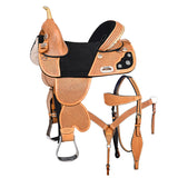 Hilason W. H. Saddle Treeless American Leather Trail Barrel Tk. – by Hilason – Cowboy and equestrian accessories